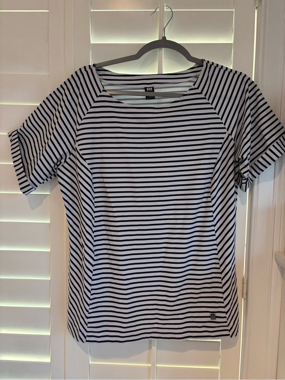 Helly Hansen Women’s Navy & White Striped Short Sleeve Top